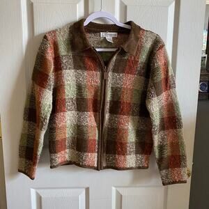Dressbarn plaid autumn zip up
